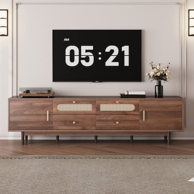76" Modern TV Stand with Drawers, Entertainment Center for 85" TVs, Living Room & Bedroom Storage Console