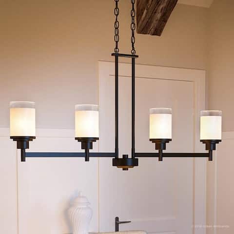 Luxury Contemporary Chandelier, 19.8125"H x 34.167"W, with Transitional Style, Olde Bronze Finish by Urban Ambiance