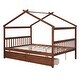 preview thumbnail 30 of 43, Full Wooden House Bed with Drawers, Kids Bed with Roof Design