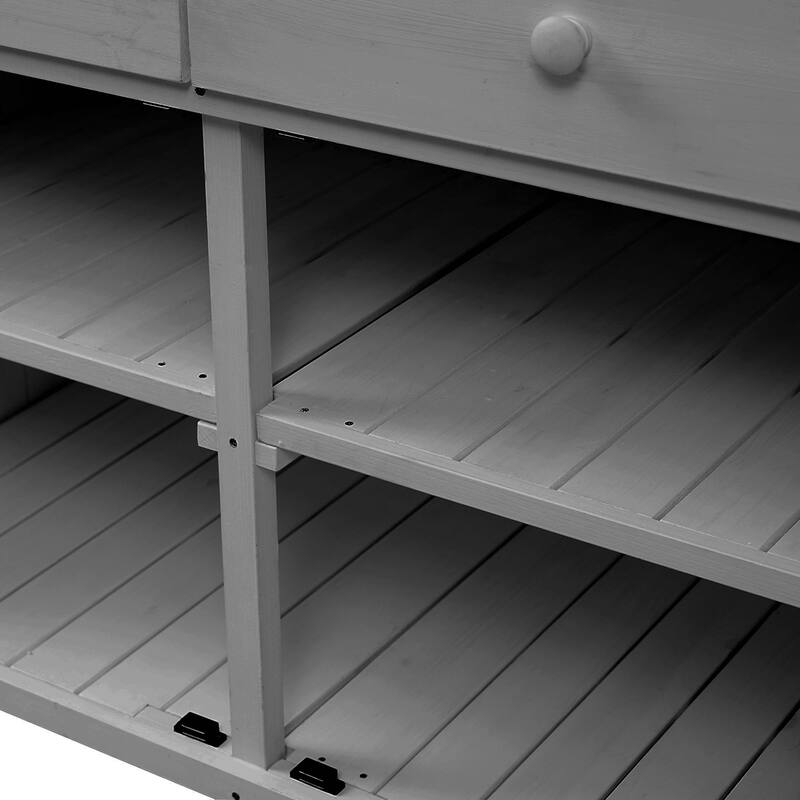 65-inch Garden Potting Bench - Fir Wood Workstation with Storage Shelf, Drawer