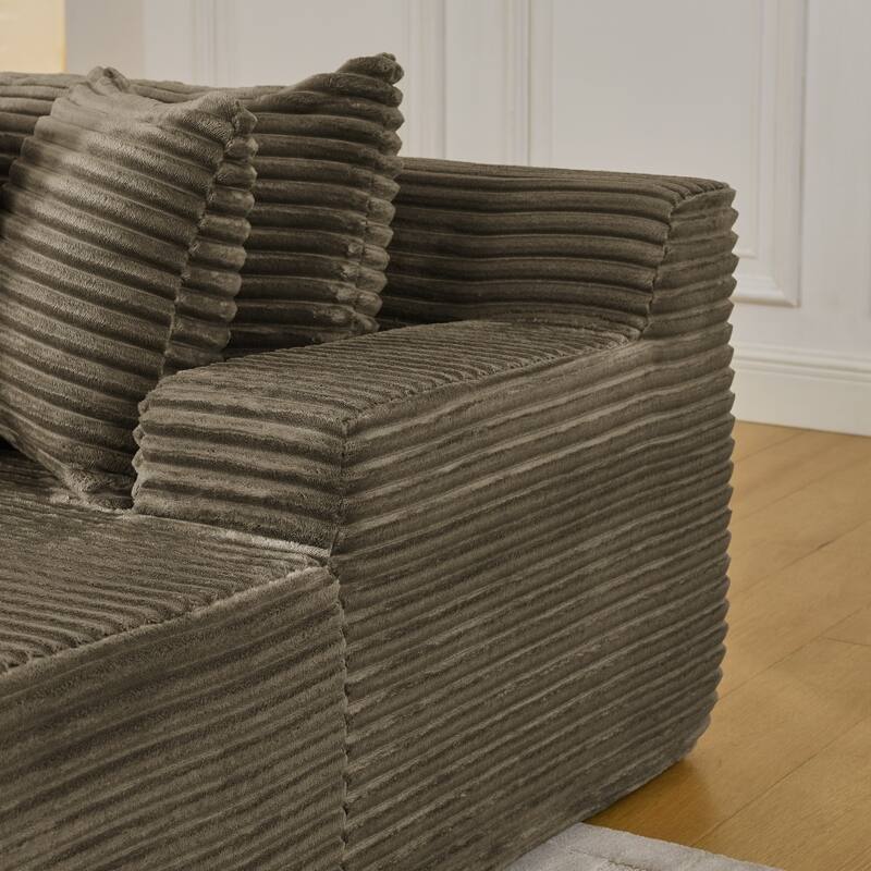 Compressed Two-seater Lazy Velvet Fabric Sofa Lounge Chair