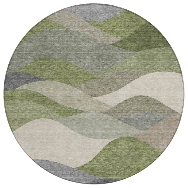 Machine Washable Indoor/ Outdoor Modern Horizon Chantille Rug