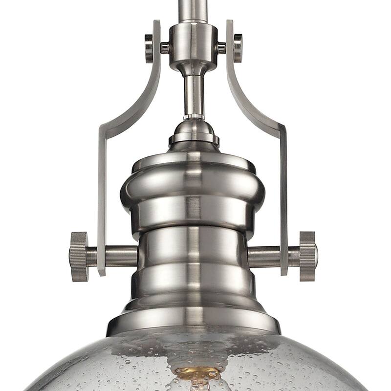 Elk Home Chadwick Satin Nickel With Clear Seeded Glass 1 Light Pendant