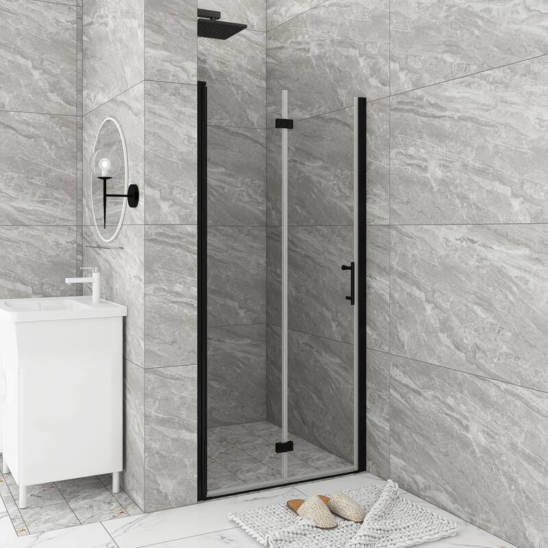 30/32/34/36 Bi-fold Semi-Frameless Shower Door with Clear Tempered Glass