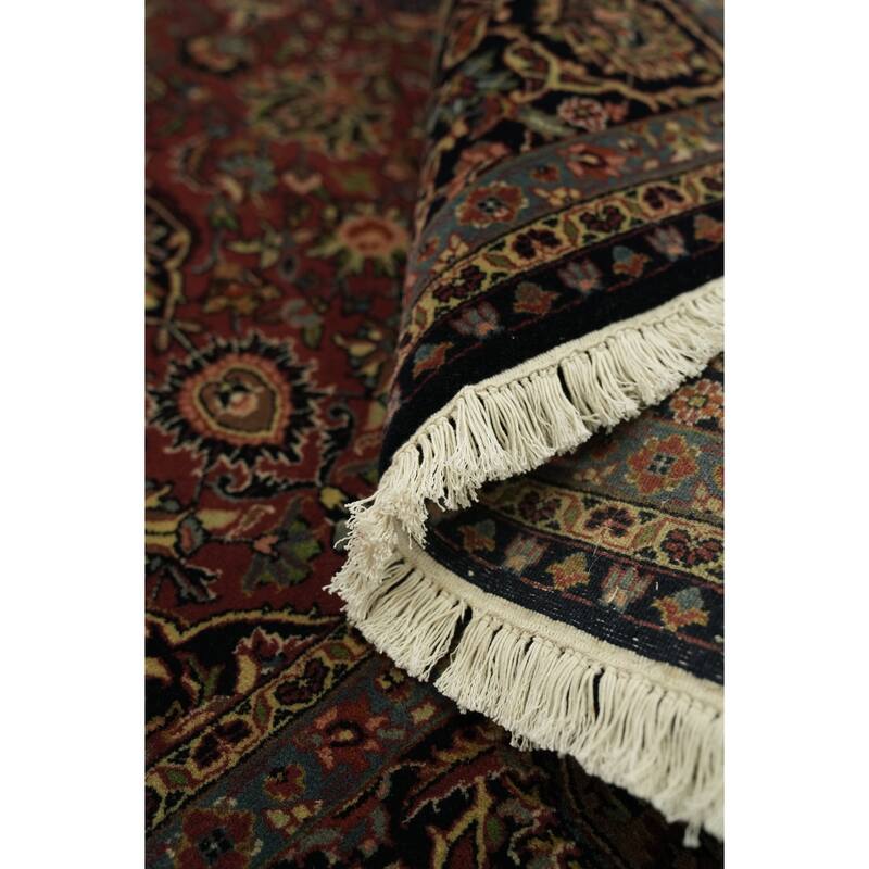 Hand Knotted Oriental 100% Wool Carpet Traditional Floral Red Kashan Area Rug - 9' 0'' X 6' 0''