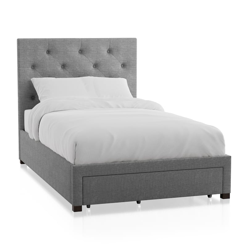 Furniture of America Malaer Modern Button Tufted 1-drawer Platform Bed