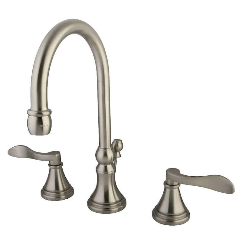 Kingston Brass NuFrench 1.2 GPM Deck Mounted Widespread Bathroom - Brushed Nickel
