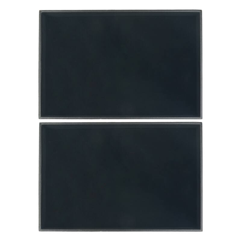 Set of 2 Stackable Velvet Jewelry Organizer Trays with Removable Dividers for Drawers, Jewelry Container Case Storage Holder - Flat Tray