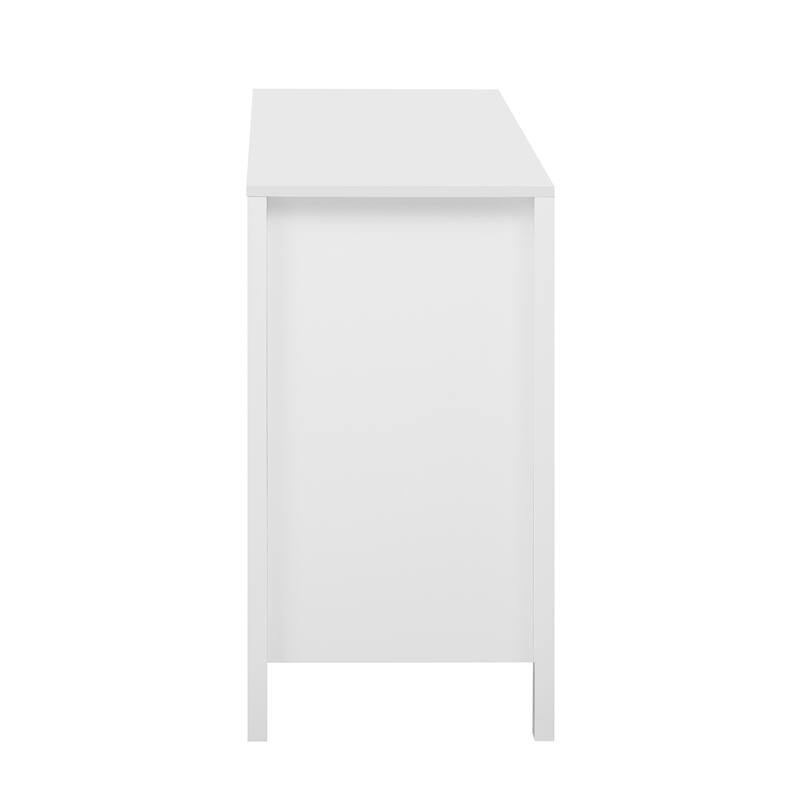Modern Wave-Design Entryway Cabinet with 3 Adjustable Shelves ,2Doors, Storage Console Table with3 Drawers