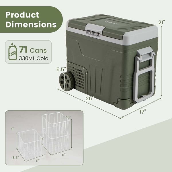 Costway 12 Volt Car Refrigerator 37/53 QT Portable Car Fridge with