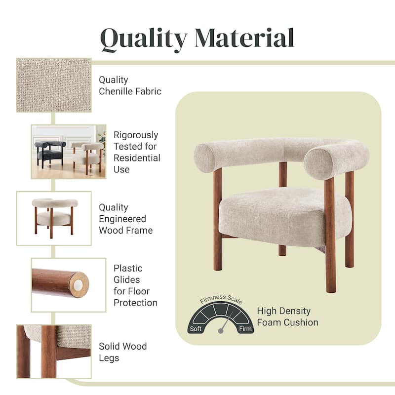 NPD Furniture Vincent Chenille Accent Arm Chair