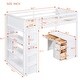 preview thumbnail 3 of 18, Twin Size Loft Bed with Ladder, Shelves, Solid Wood Loft Bed Frame with 4-Drawers Desk, Box Spring No Required