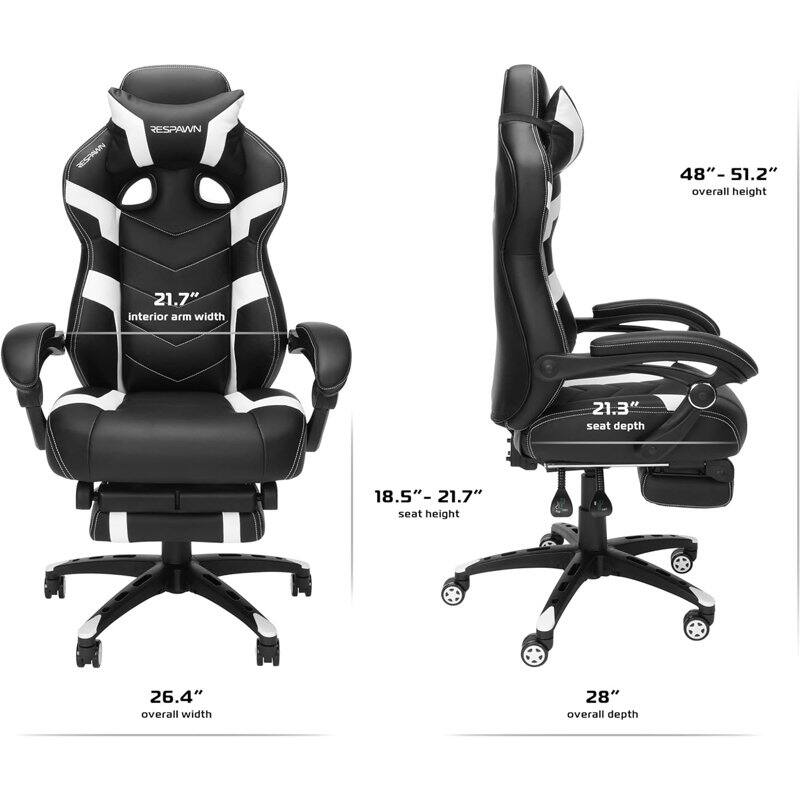RESPAWN 110 Pro Gaming Chair - Gaming Chair with Footrest, Ergonomic Computer Desk Chair