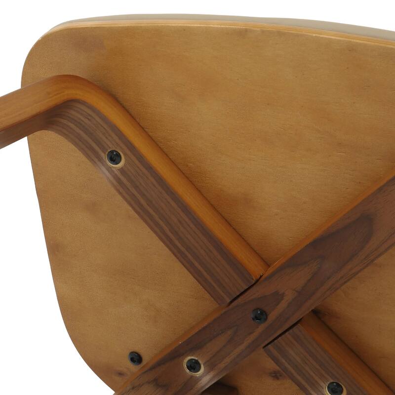 Clivo Leather Dining Chair with Open-Back and Poplar Wood Legs for Kitchen or Dining Room Set of 4