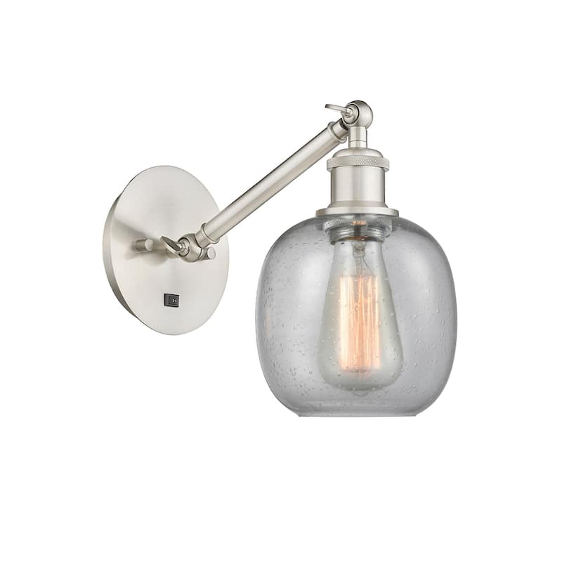 Innovations Lighting 317-1W-13-6 Belfast Sconce Belfast 13" Tall Wall - Brushed Satin Nickel / Seedy