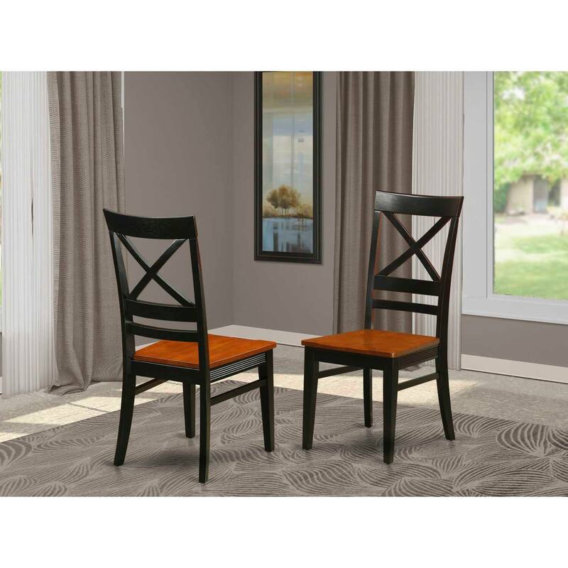 Buttermilk Finish Dining Chairs - Traditional Solid Wood Frame Kitchen Seating, Set of 2 - 18