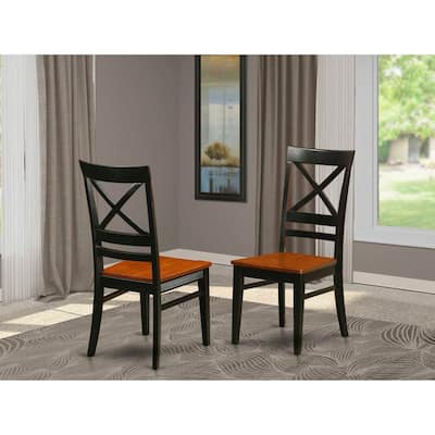 Buttermilk Finish Dining Chairs - Traditional Solid Wood Frame Kitchen Seating, Set of 2 - 18