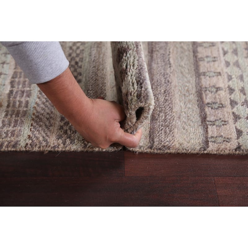 Contemporary Gabbeh Kashkoli Wool Runner Rug Handmade Oriental Carpet - 2'8" x 10'2"