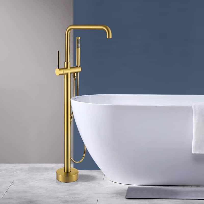 Topcraft Floor Mounted Bathtub Filler with Handheld Showerhead