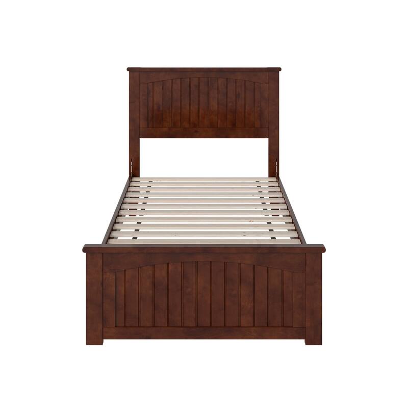 Naples Solid Wood Low Profile Platform Bed with Matching Footboard