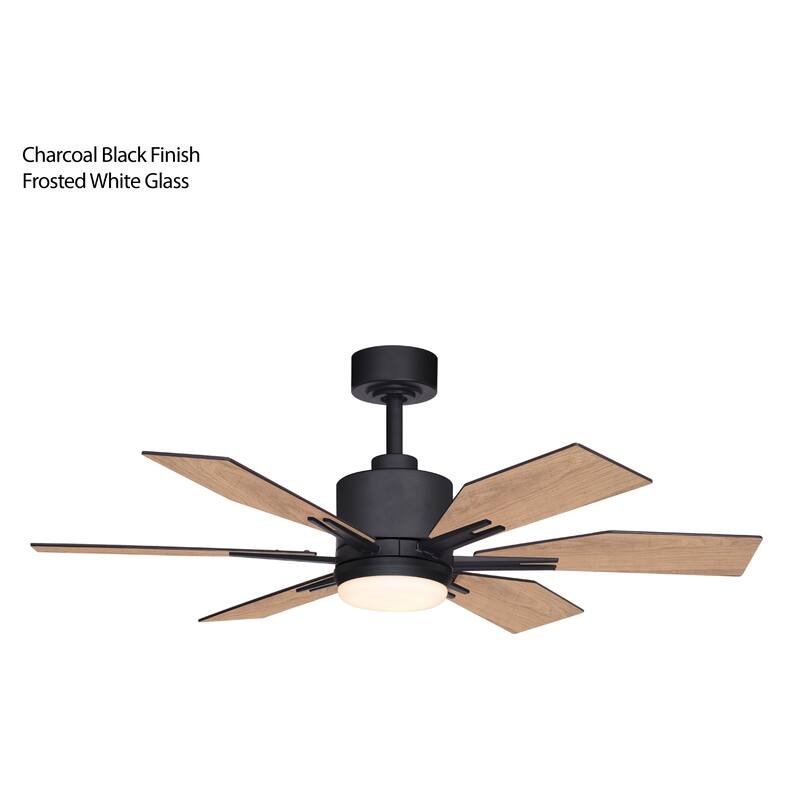 Mayfield Charcoal Black Ceiling Fan with LED Light Kit and Remote - 44-in W x 15.75-in H x 44-in D