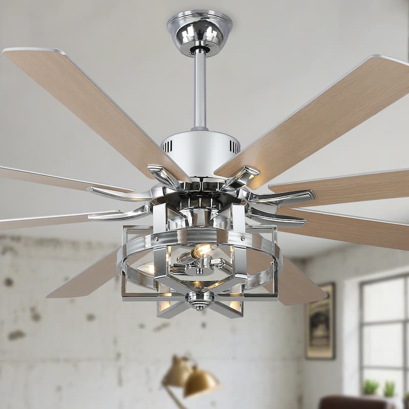 Bella Depot 65" Industrial Large Ceiling Fan 6-Speed 8-blades Reversible Fan with Light and Remote for Large Family Room
