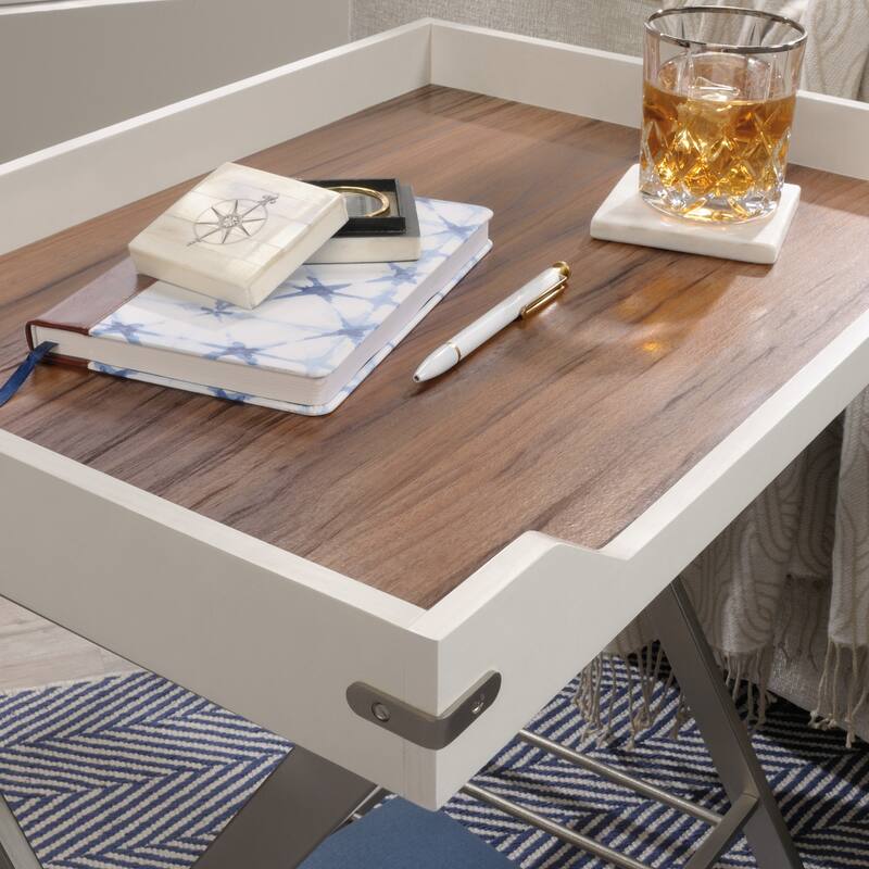 Wood Desk with Tray Top, White