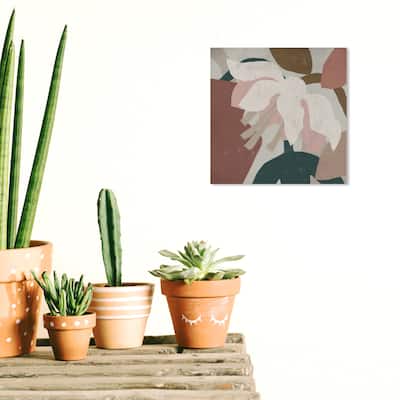 Wynwood Studio Canvas Floral and Botanical Cream Abstract Floral II Pink and Bohemian & Eclectic Wall Art Canvas Print