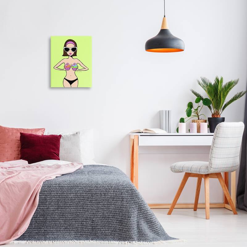 Stupell Glam Summer Gal & Cupcakes Canvas Wall Art Design By Katie Conley