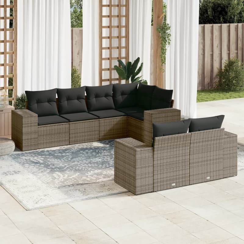 vidaXL Garden Sofa Set - 24.4 x 32.7 x 27.2 - Grey
