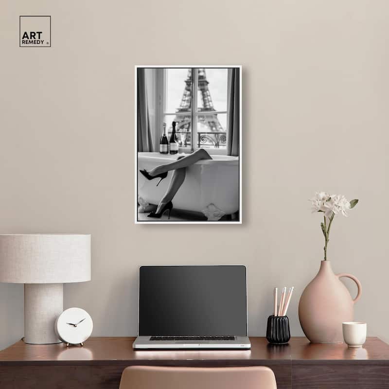 Bathtub Sit Back Glam Canvas by Art Remedy