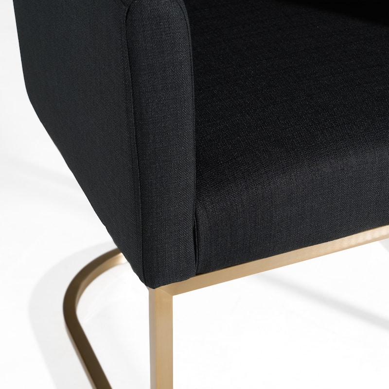 Modrest Yukon Modern Black & Antique Brass Dining Chair