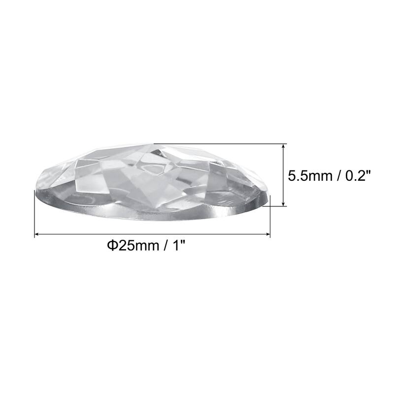 25mm Flat Back Round Acrylic Rhinestones, 100 Pack Plastic Circle Gems - White