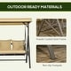 preview thumbnail 16 of 16, Outsunny 3-Seat Patio Swing Chair, Outdoor Canopy Swing Glider with Cushion with 3 Throw Pillows & Adjustable Shade for Porch