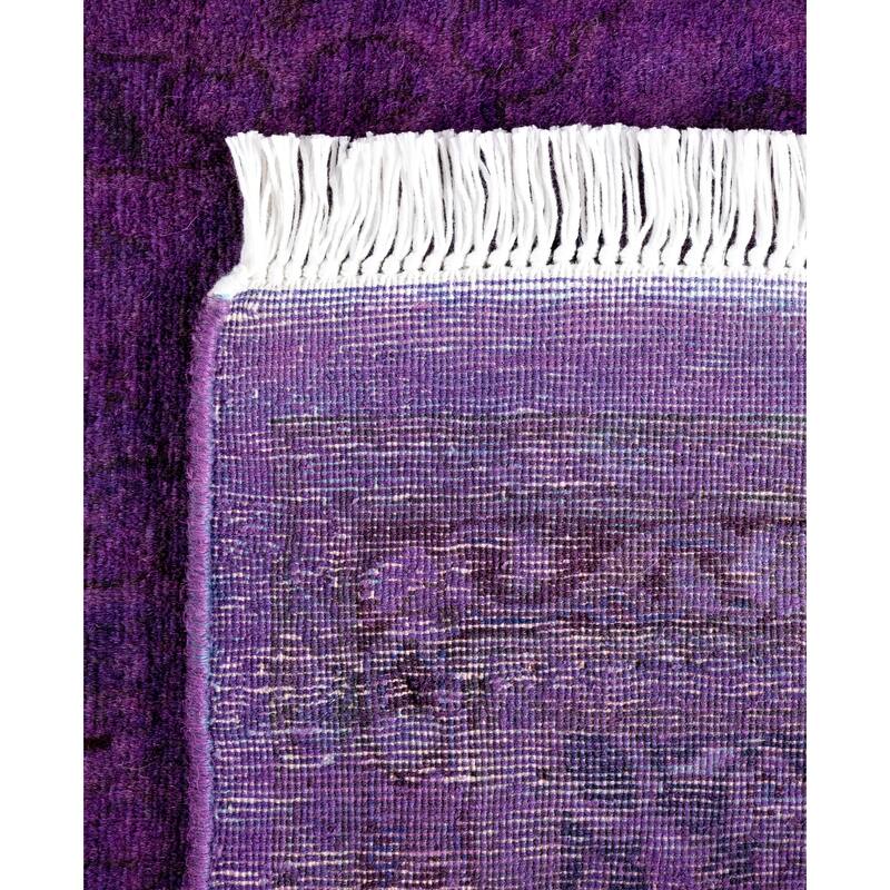 Overdyed One-of-a-Kind Hand-Knotted Area Rug - Purple - 2' 6" x 8' 0"
