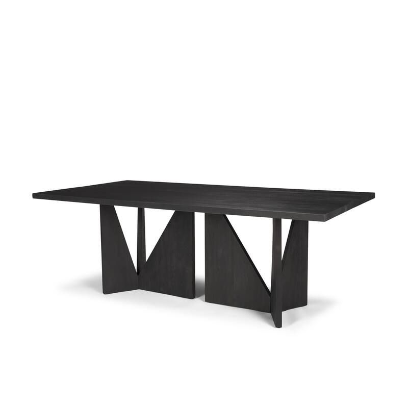 Tarro 84" Rectangular Brown Wood w/ Geometrical Base Dining Table - 84.0L x 42.0W x 30.0H