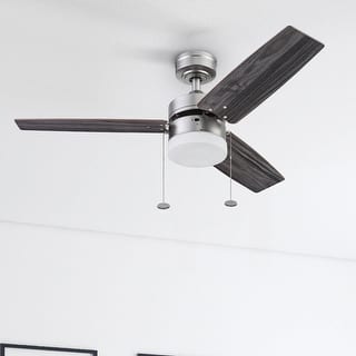 42" Prominence Home Reston Pewter Modern Farmhouse LED Ceiling Fan with Light, Pull Chain - 42