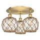 Option Brushed Brass / Clear Glass with Brown Rope