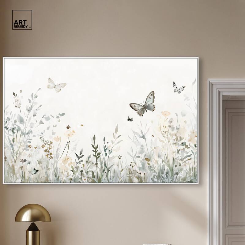 Butterfly Field Canvas by Art Remedy