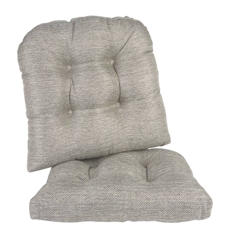 Klear Vu Tyson Gripper Universal Non-Slip Overstuffed Dining Chair Cushion, 2 Pack, Gray