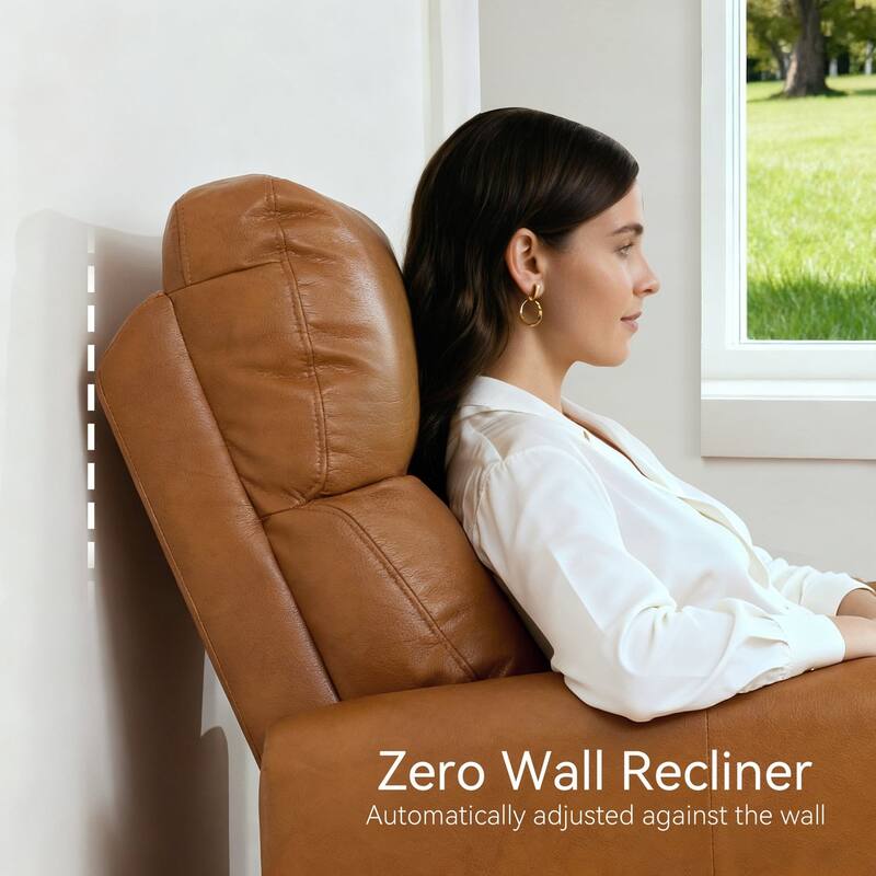 MCombo Power Small Recliners, Modern Zero Wall Hugger Recliners Chair with Lumbar Support, USB and Charging Ports, FSC Certified