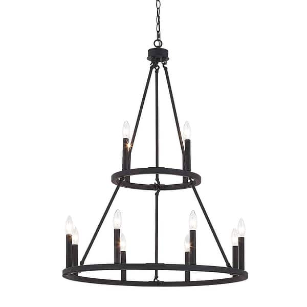 slide 1 of 14, Acroma 12 Light 28In Candle Style Tiered Chandelier - N/A