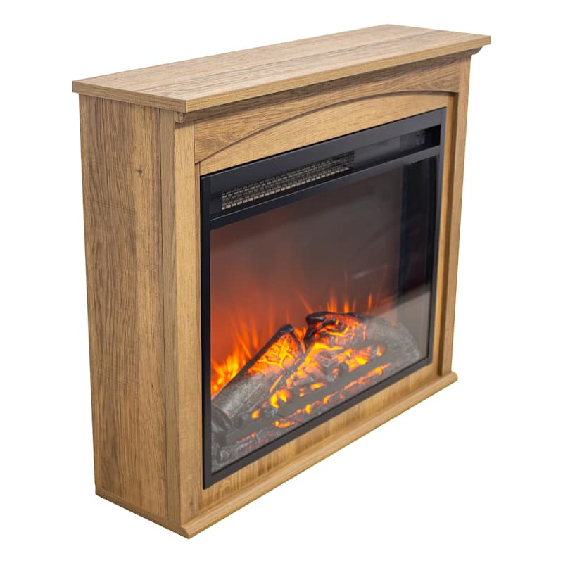 28 Inch TV Media Entertainment Center With Electric Fireplace