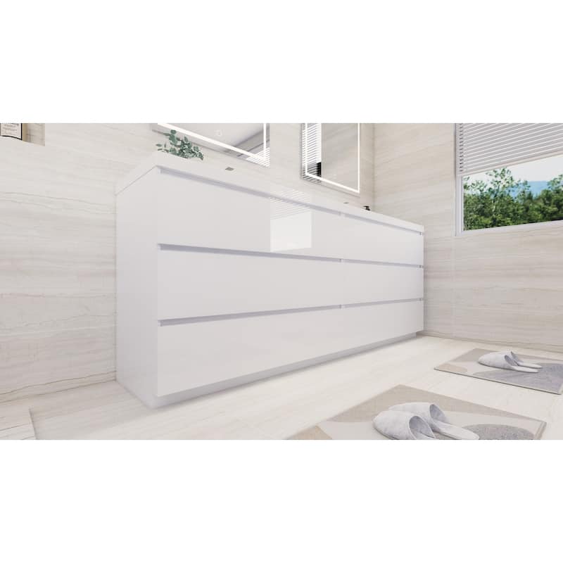 Aron 84'' Freestanding Vanity with Double Reinforced Acrylic Sink
