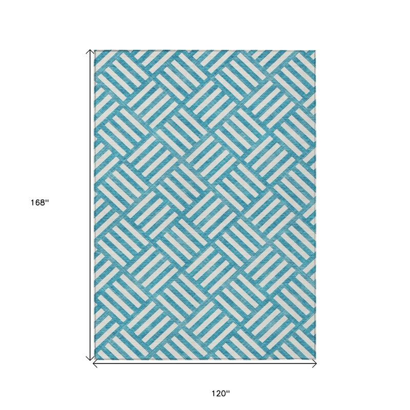 HomeRoots Geometric Transitional Rectangle Outdoor Rug