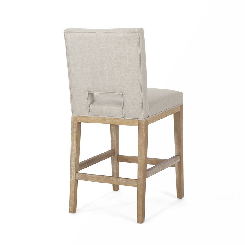 Fabric Wood Counter Stool,Set of 2