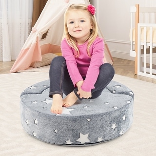 2-in-1 Kids Sofa and Cushion with Luminous Star Design - 31.5" x 25" x 16"