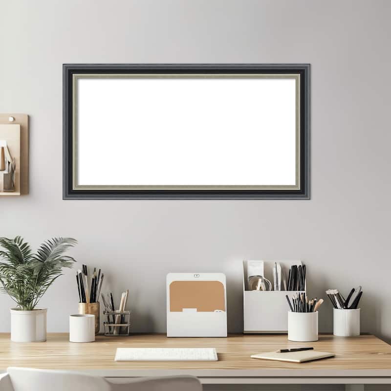 Amanti Art Theo Black Silver Framed Dry Erase Magnetic Board