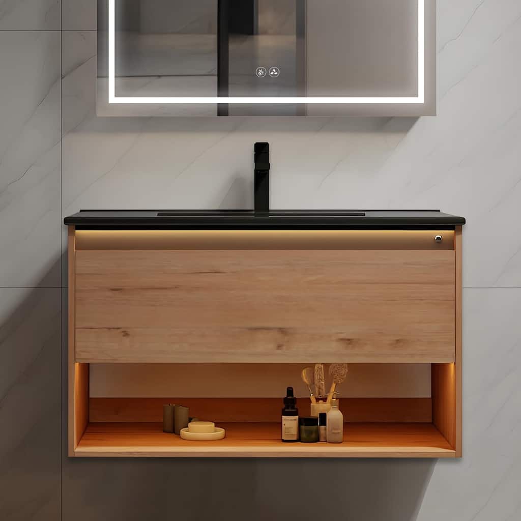 Blossom Bergen Wall Mounted Floating Bathroom Vanity with Sink