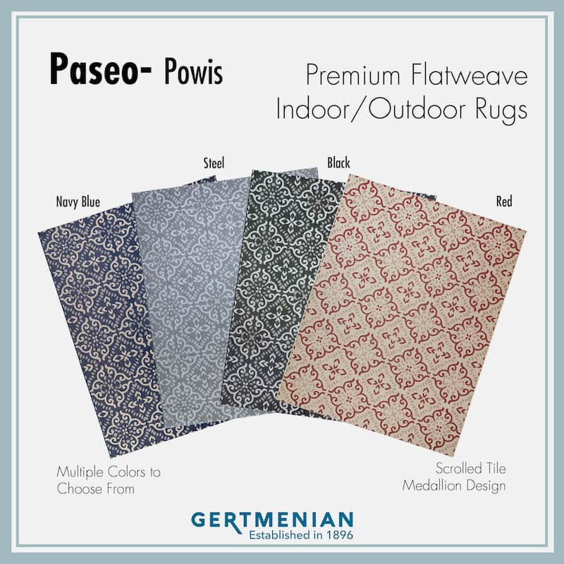 Gertmenian Paseo Powis Steel Grey Transitional Indoor/ Outdoor Area Rug, 8x10 - 7'10 x 10'